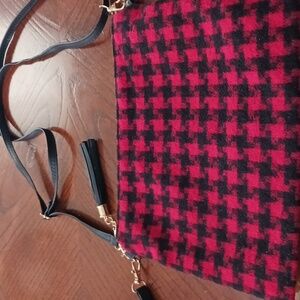 Red Plaid Crossbody Purse